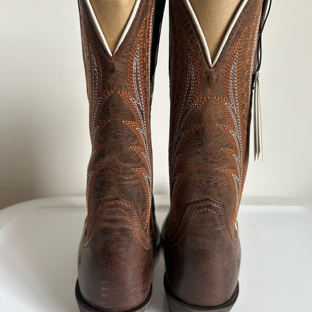 Ariat Brown Leather Western Cowgirl Boots XToe 11” Shaft Style:Tailgate - Picture 5 of 12